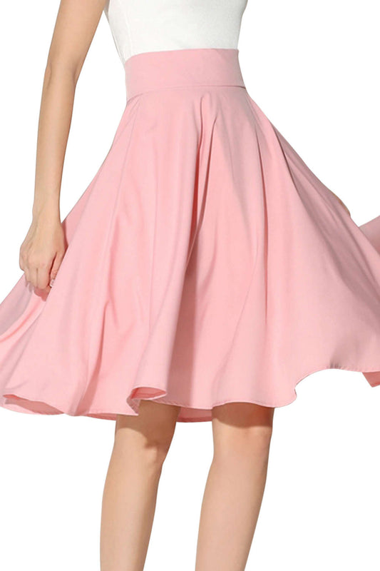 Iyasson High Waist A Line Skirt 