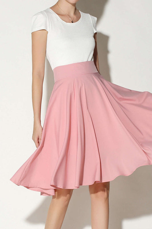 Iyasson High Waist A Line Skirt