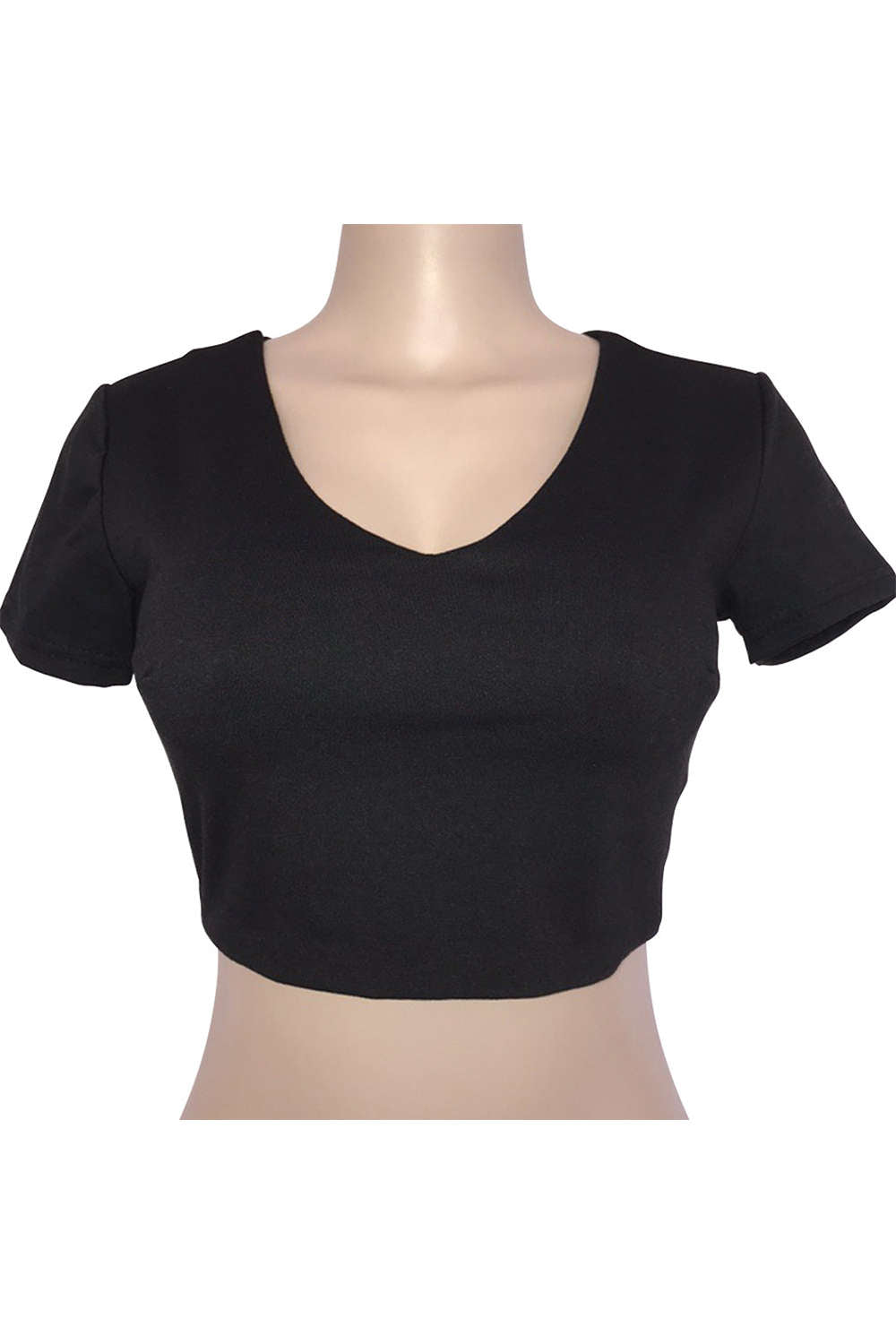 Iyasson Short Sleeve Tie Back Crop Top