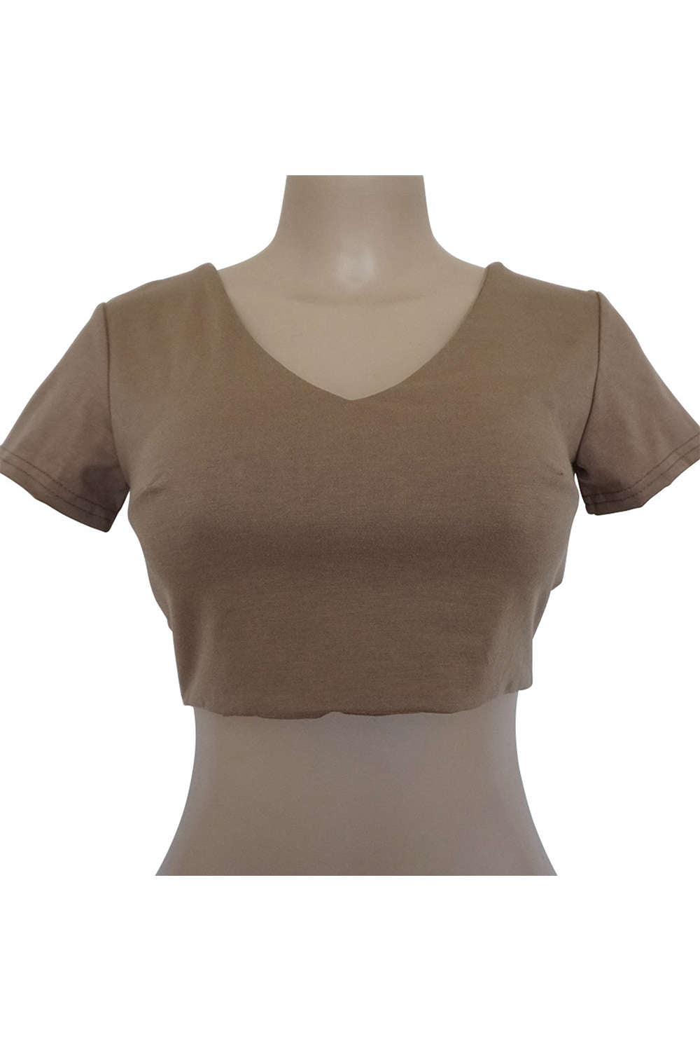 Iyasson Short Sleeve Tie Back Crop Top