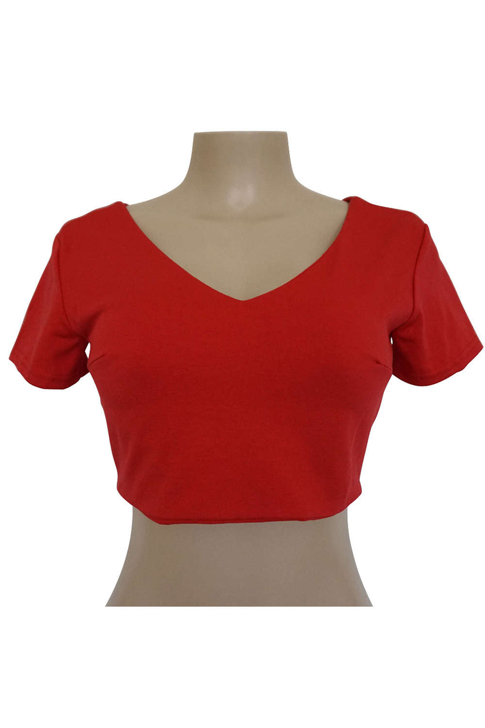 Iyasson Short Sleeve Tie Back Crop Top