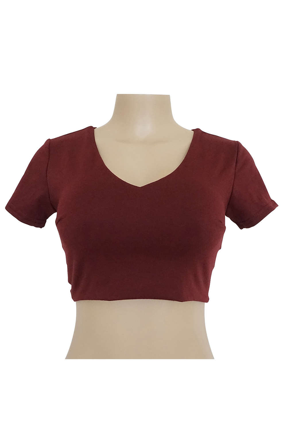 Iyasson Short Sleeve Tie Back Crop Top