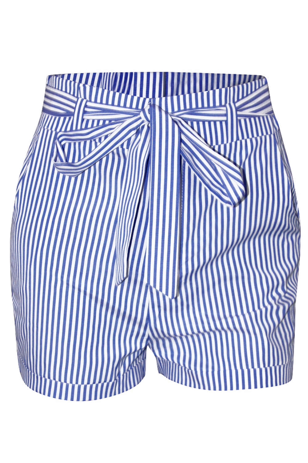 Iyasson Women's High Waist Stripe Casual Bow Shorts