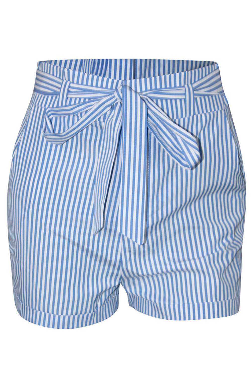 Iyasson Women's High Waist Stripe Casual Bow Shorts