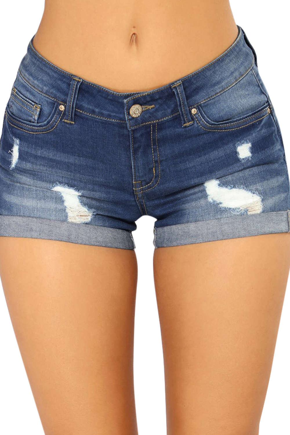 Iyasson Low Waisted Ripped Denim Shorts