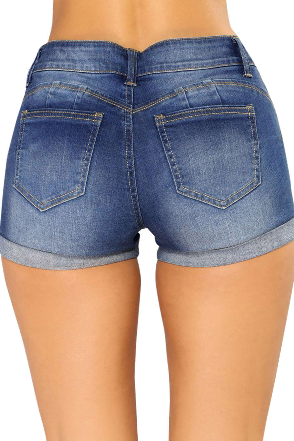 Iyasson Low Waisted Ripped Denim Shorts