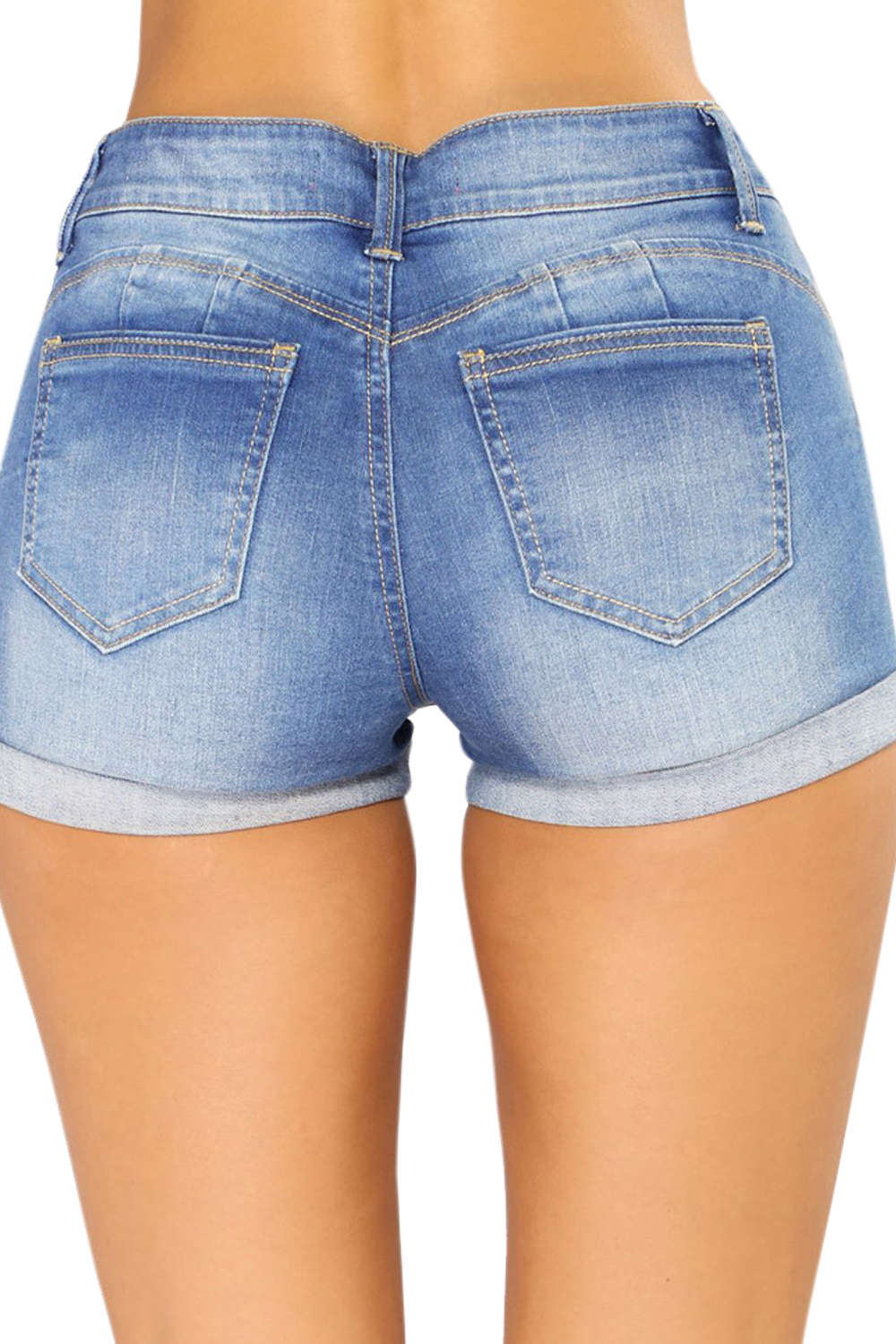 Iyasson Low Waisted Ripped Denim Shorts