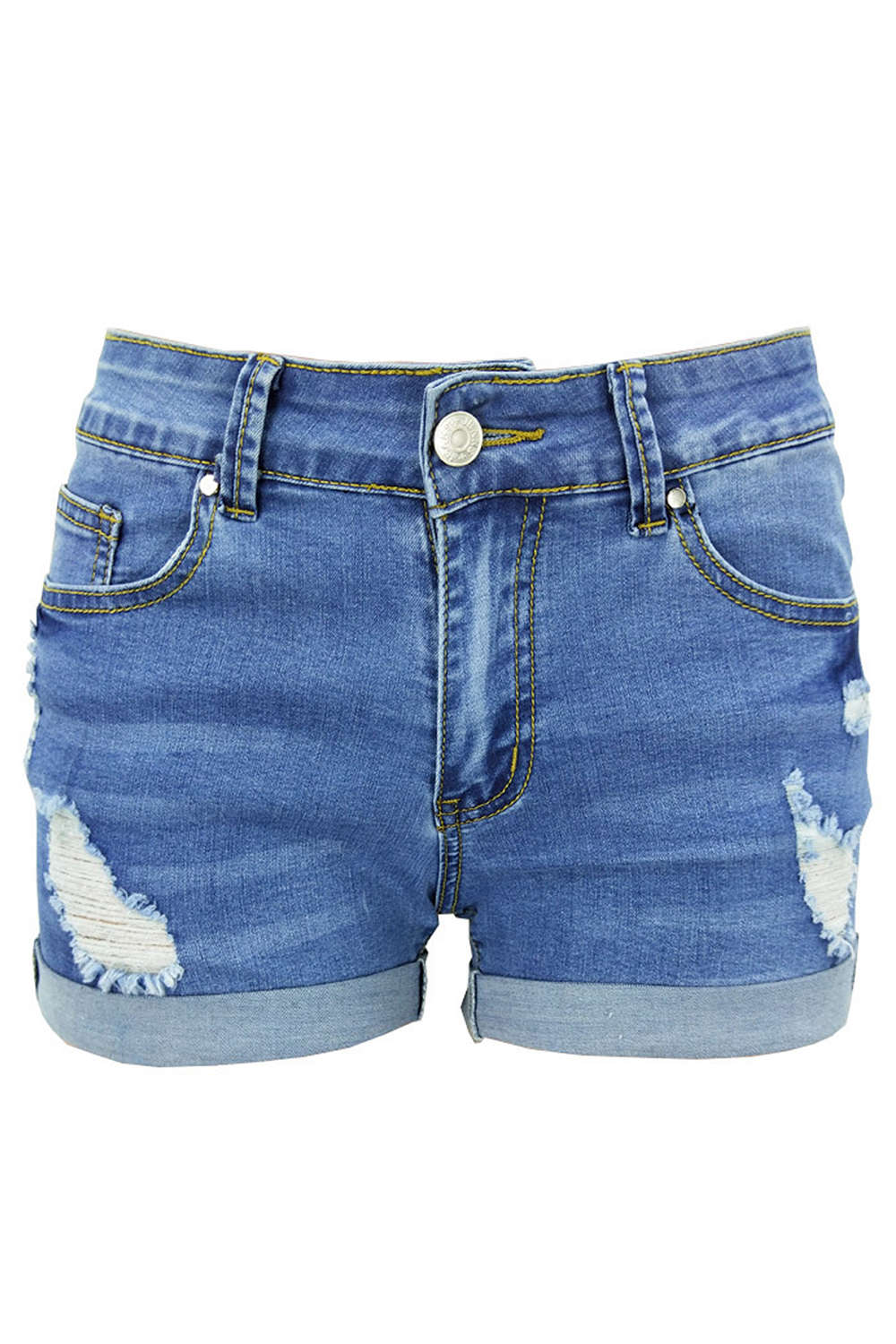 Iyasson Low Waisted Ripped Denim Shorts