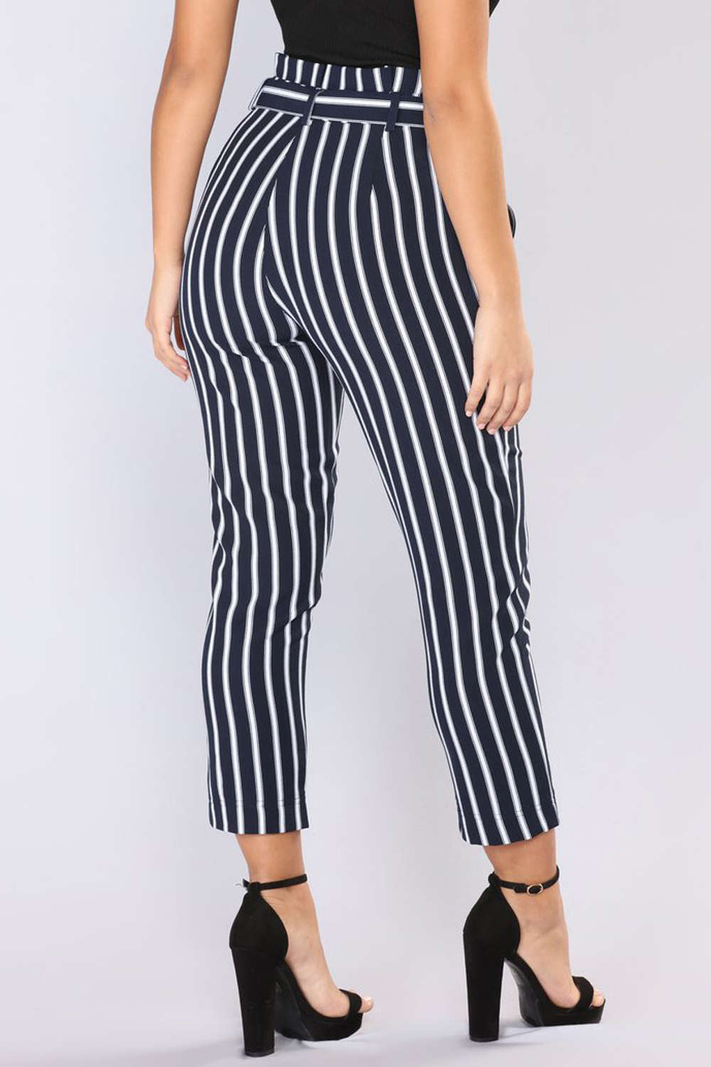 Iyasson Women's Striped High Waisted Pants