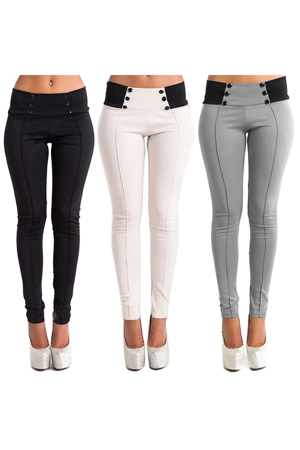 Iyasson Women's Casual Stretch Skinny Leggings Pencil Pants