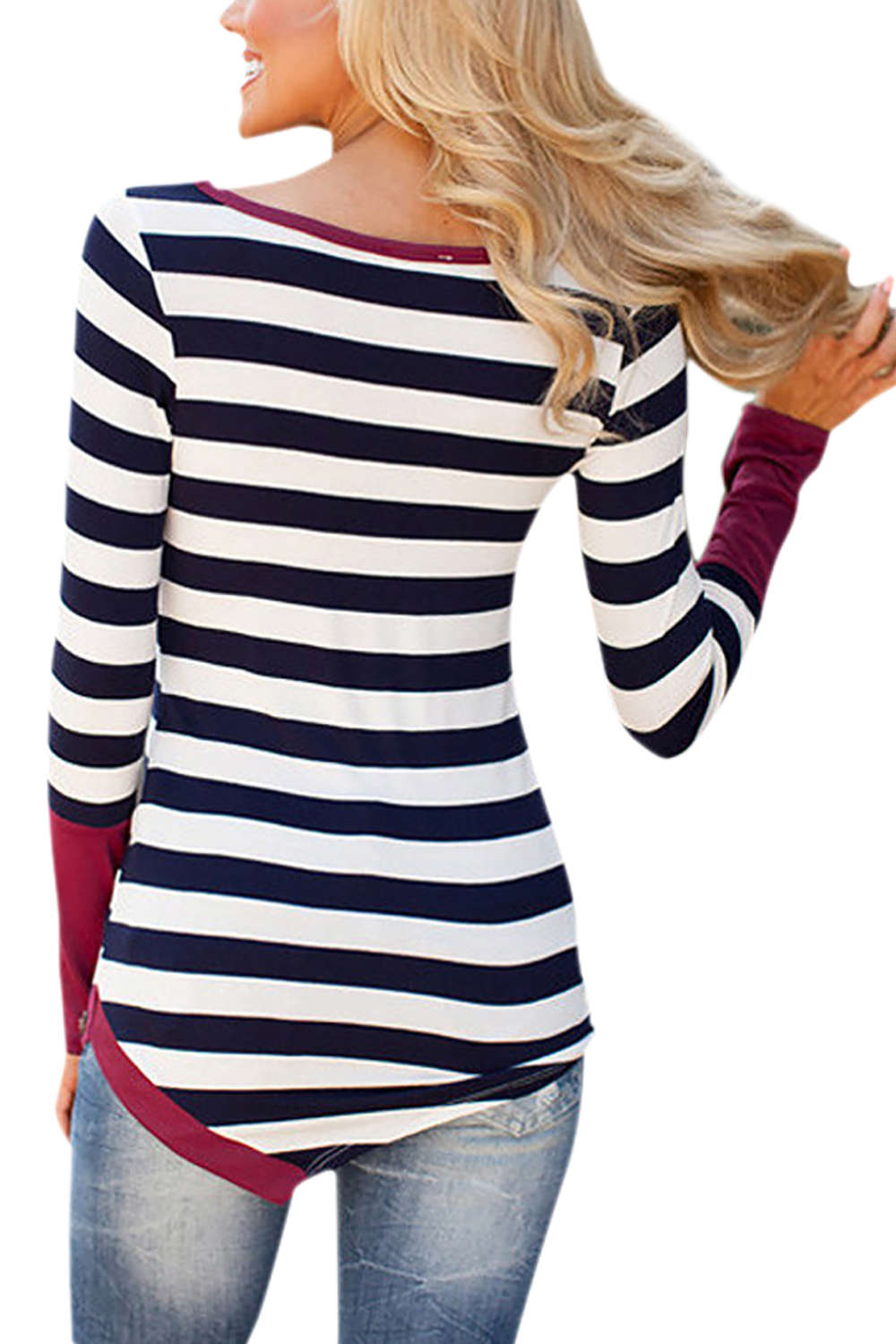 Iyasson Fashion Women Casual Long Sleeve Crewneck Loose T-shirts
