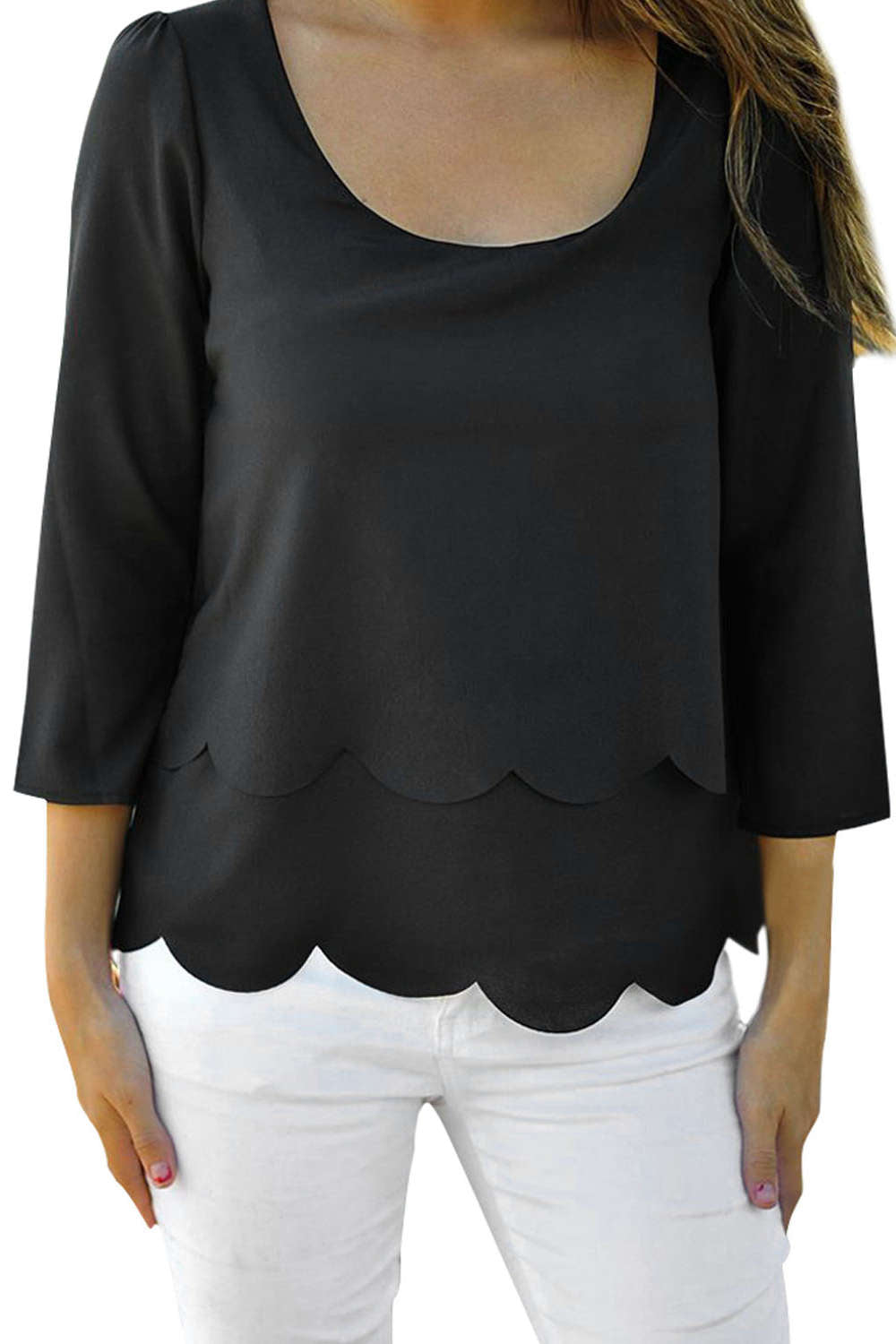 Iyasson New Fashion Women's Loose Chiffon Tops Long Sleeve Blouse