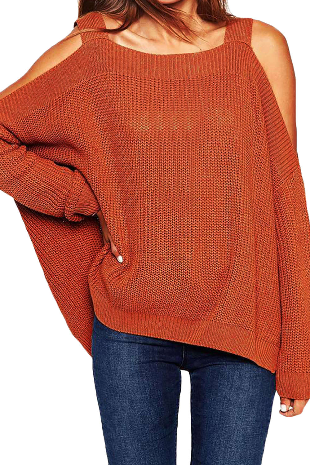 Iyasson New Off-the-shoulder Pullover Sweater