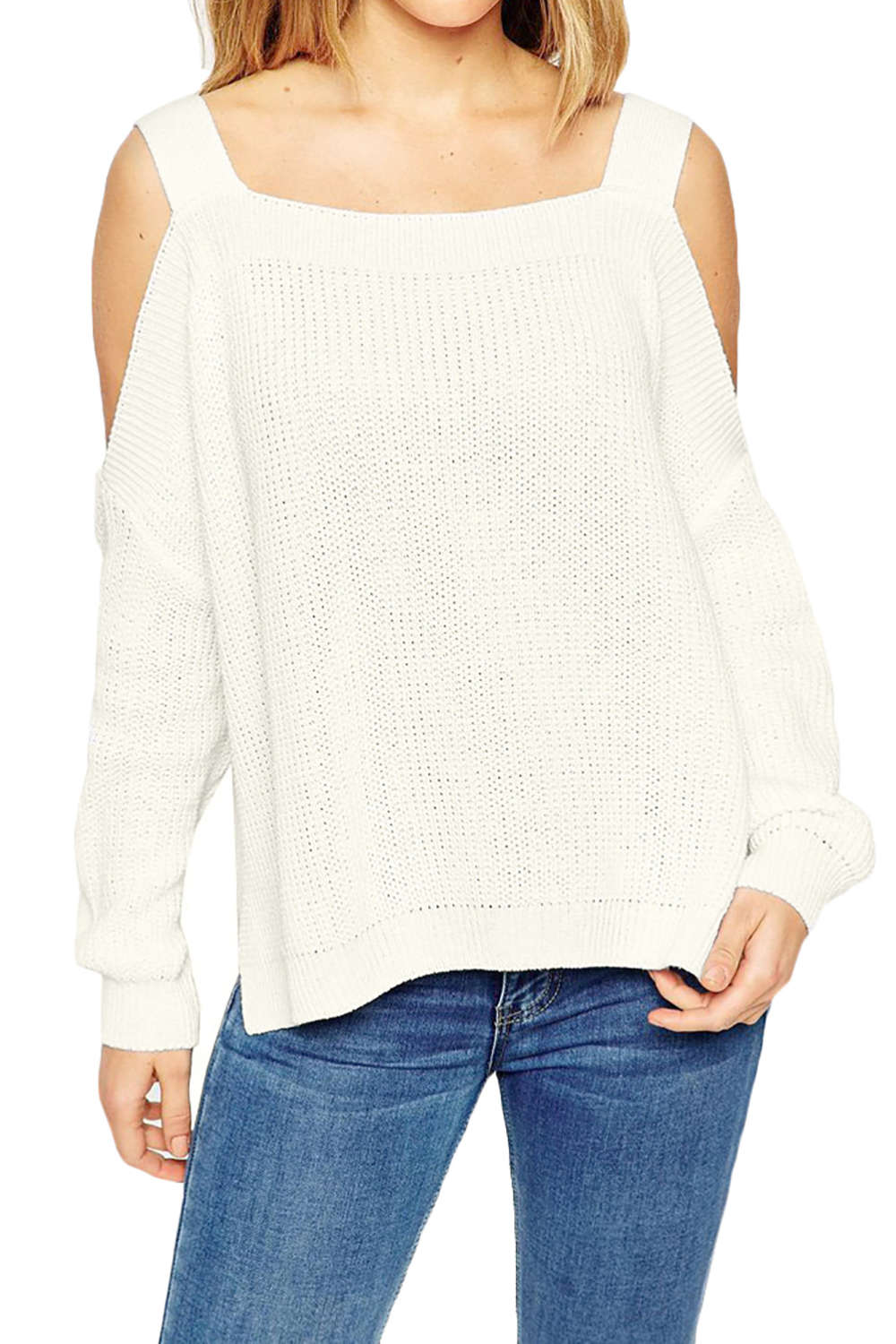 Iyasson New Off-the-shoulder Pullover Sweater