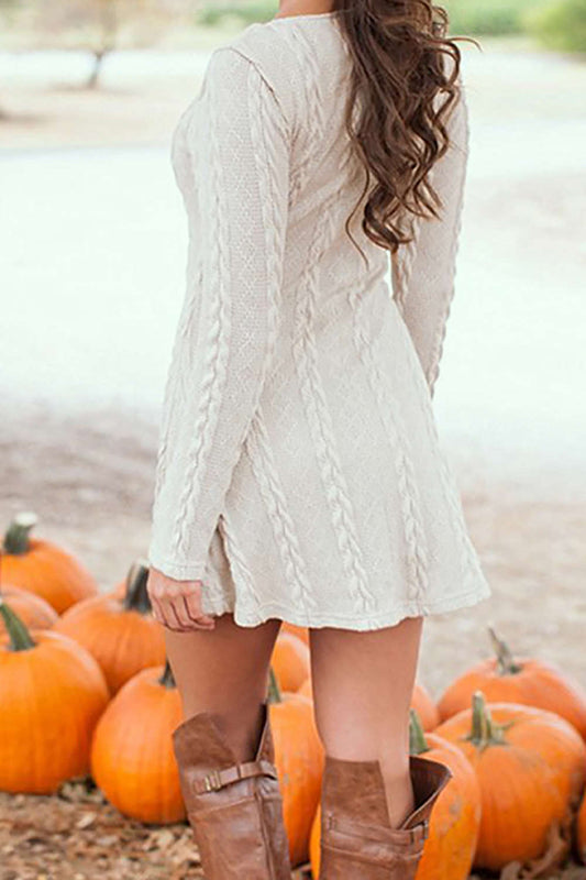 Iyasson Knitted Crewneck Sweater Dress