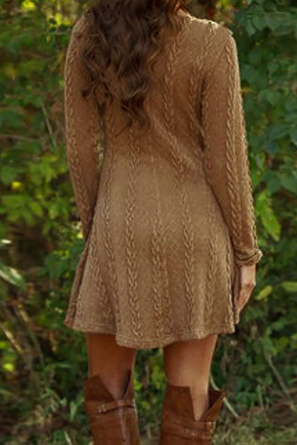 Iyasson Knitted Crewneck Sweater Dress