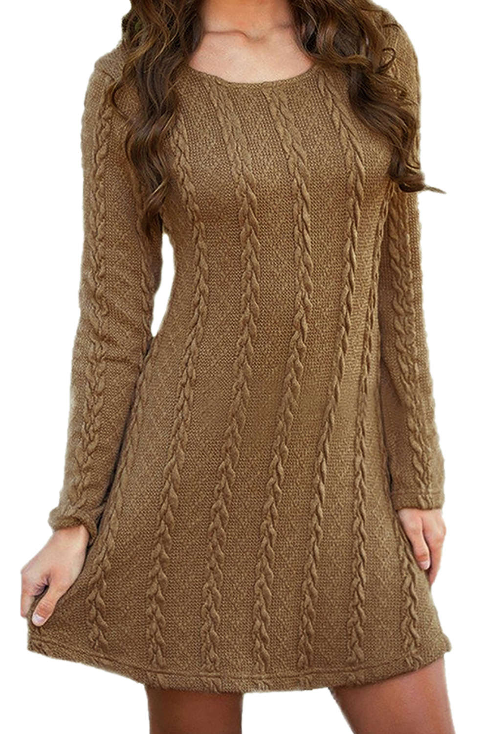 Iyasson Knitted Crewneck Sweater Dress