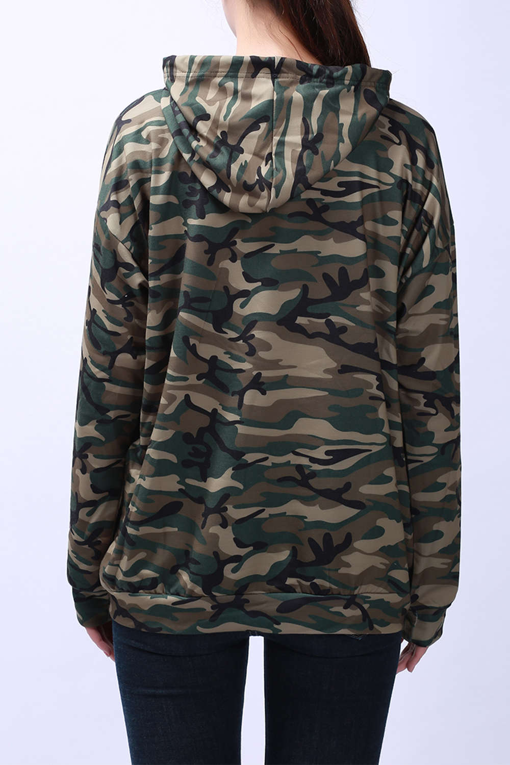 Iyasson Camo Color Hooded Pullover Hoodie 
