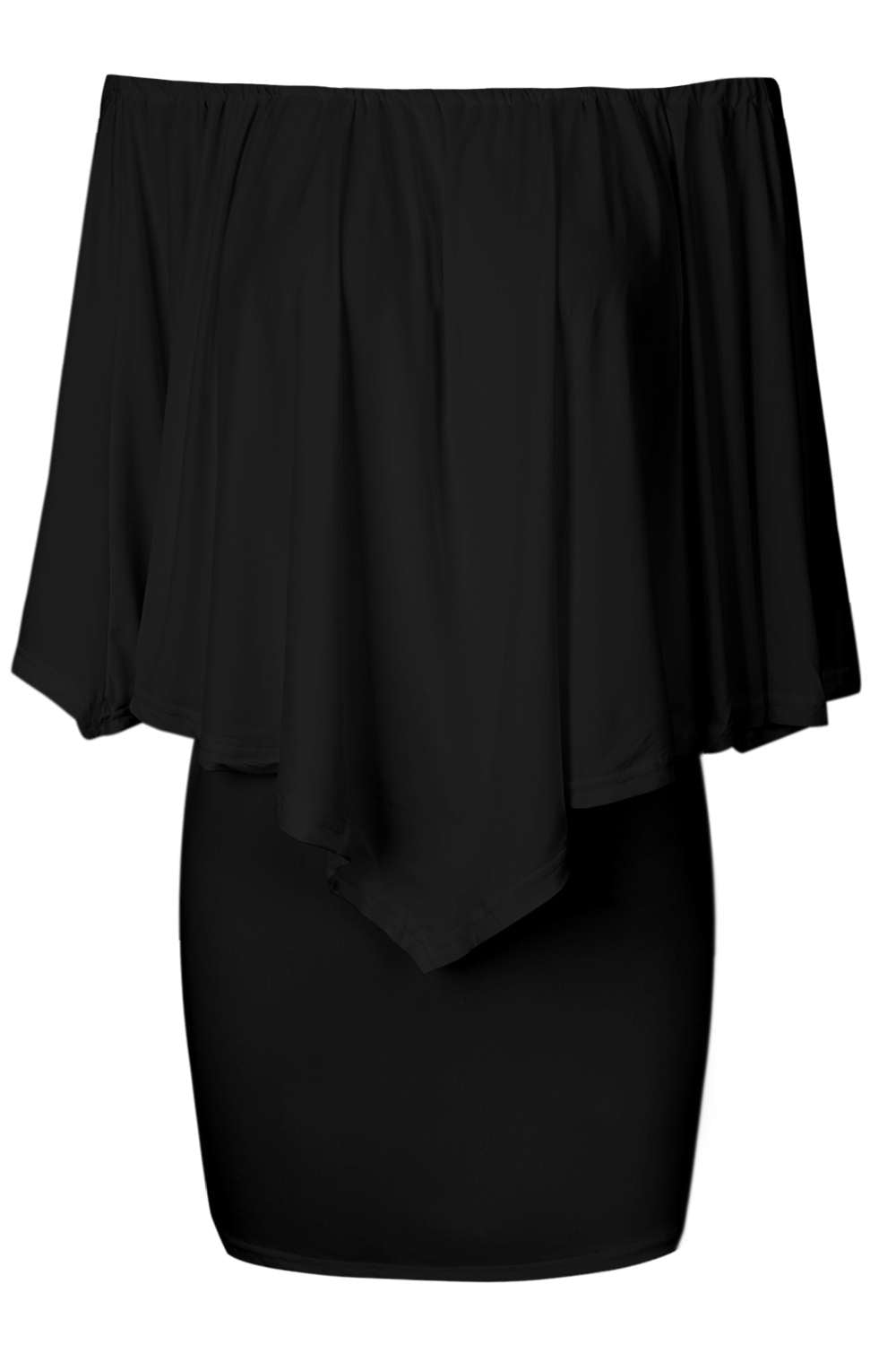 Iyasson Off-shoulder Batwing Bodycon Dress