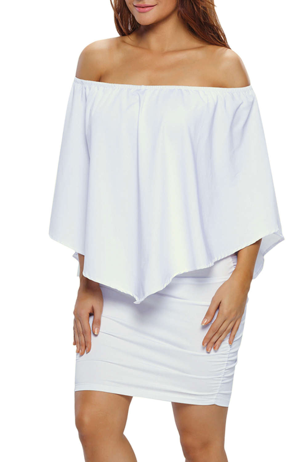 Iyasson Off-shoulder Batwing Bodycon Dress