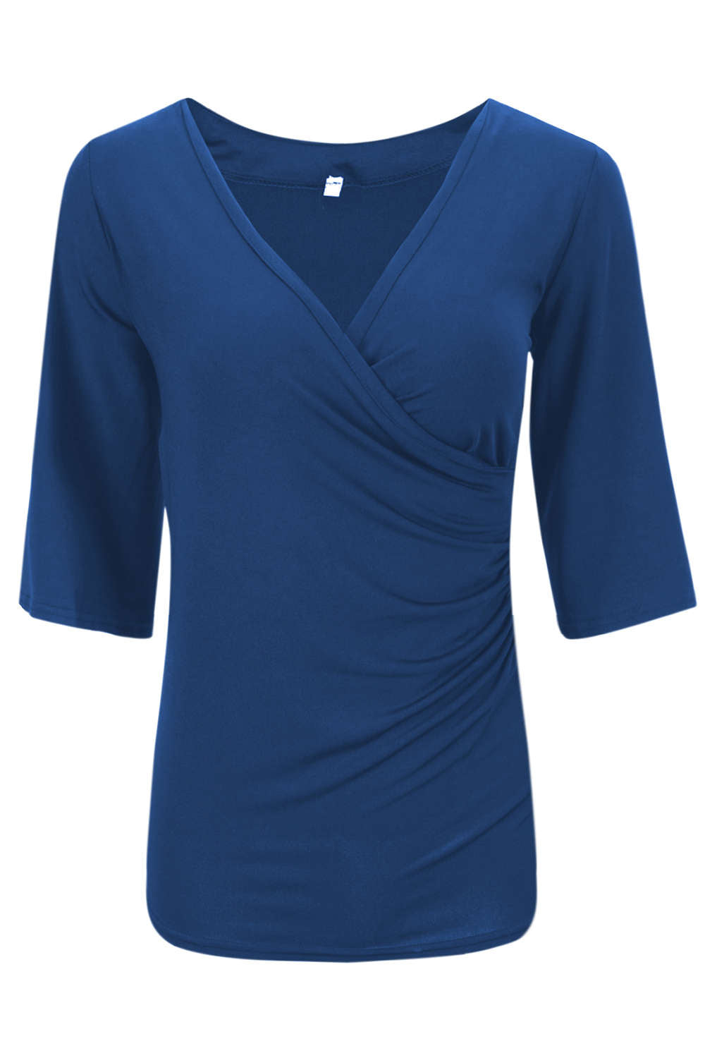 Iyasson Women's V Neck Cold Shoulder Trumpet Sleeve Wrap Top T-shirts