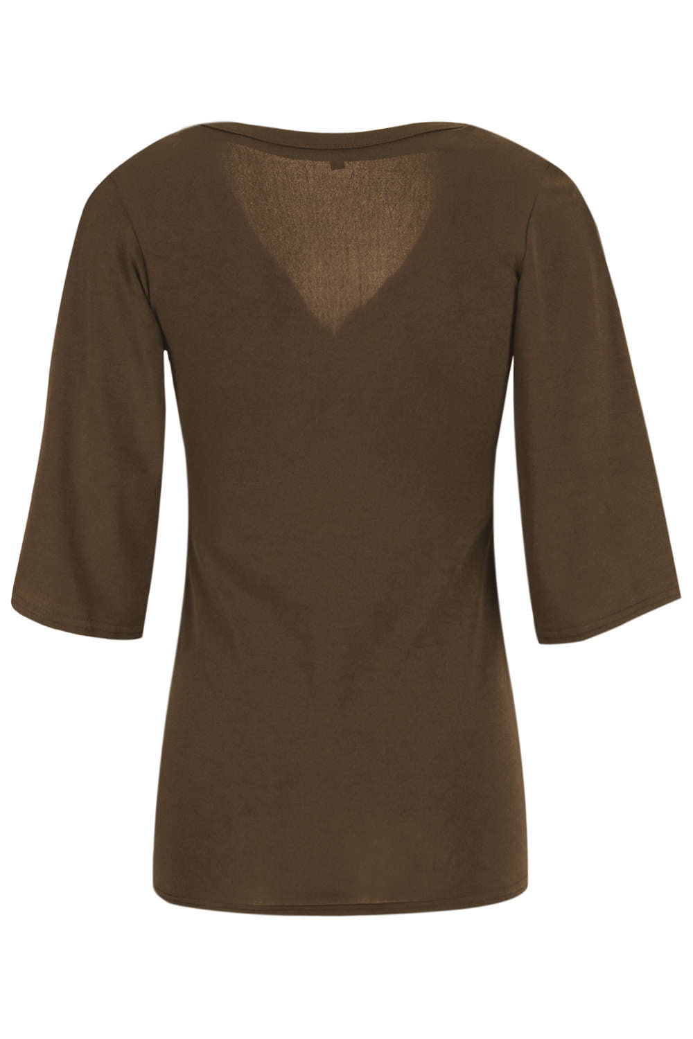 Iyasson Women's V Neck Cold Shoulder Trumpet Sleeve Wrap Top T-shirts