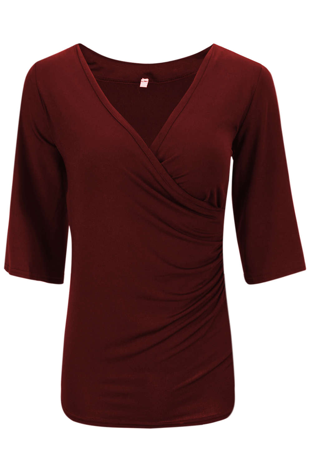 Iyasson Women's V Neck Cold Shoulder Trumpet Sleeve Wrap Top T-shirts
