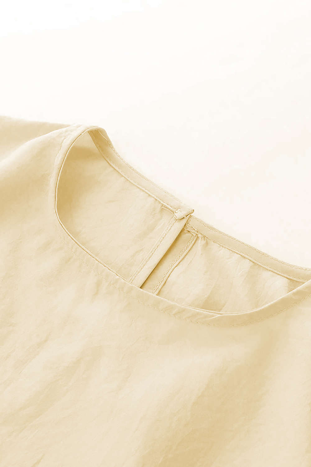 Iyasson Round Neck Bell-Sleeve Blouse Top