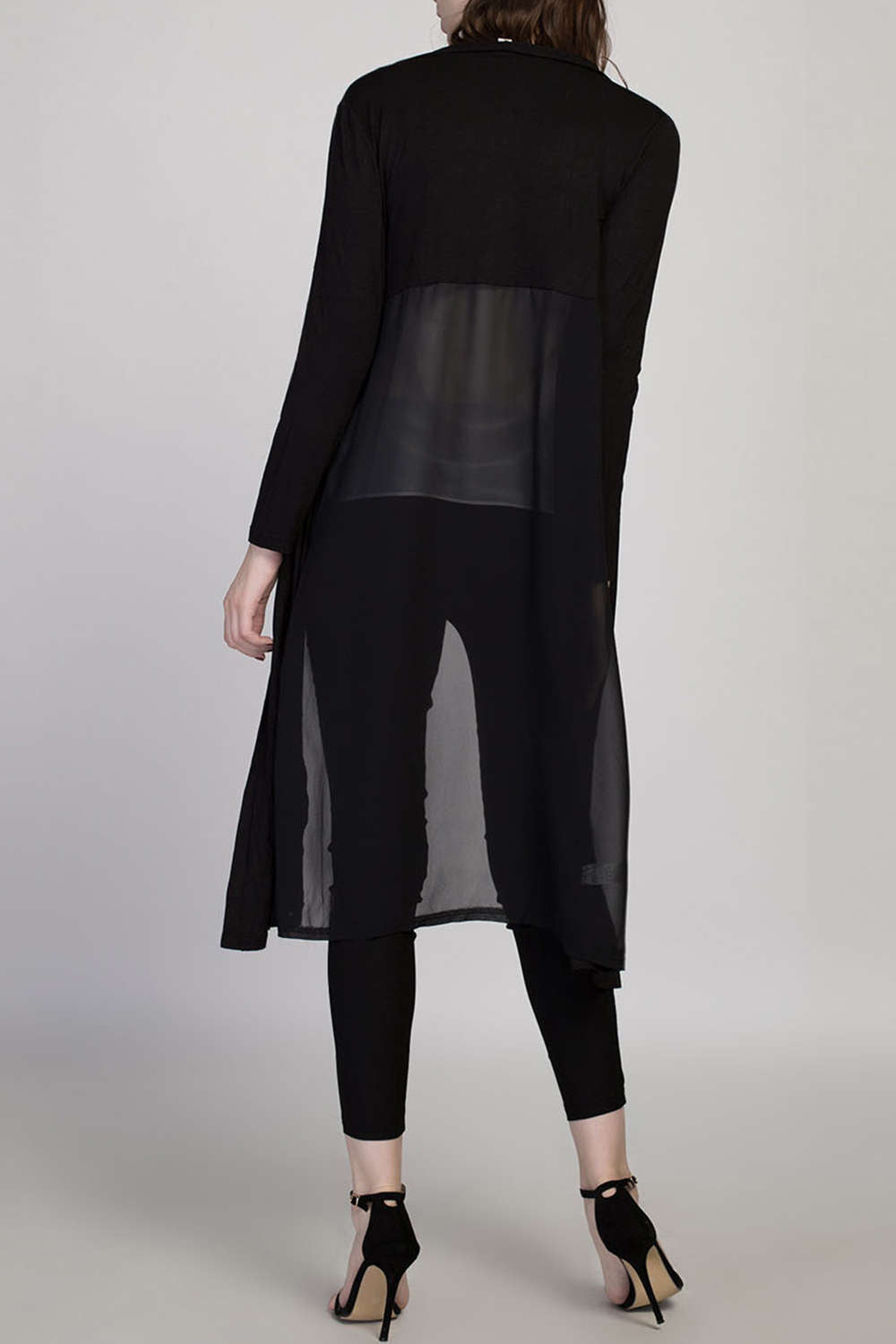 Iyasson Long Sleeve Chiffon Kimono Cardigan 