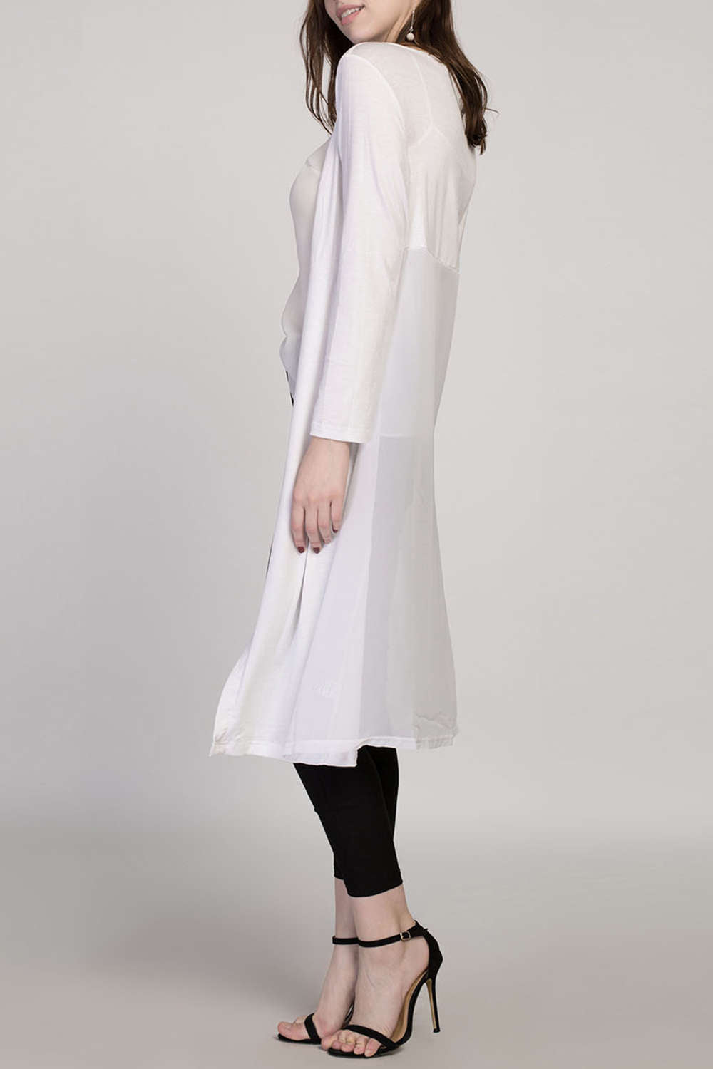 Iyasson Long Sleeve Chiffon Kimono Cardigan 