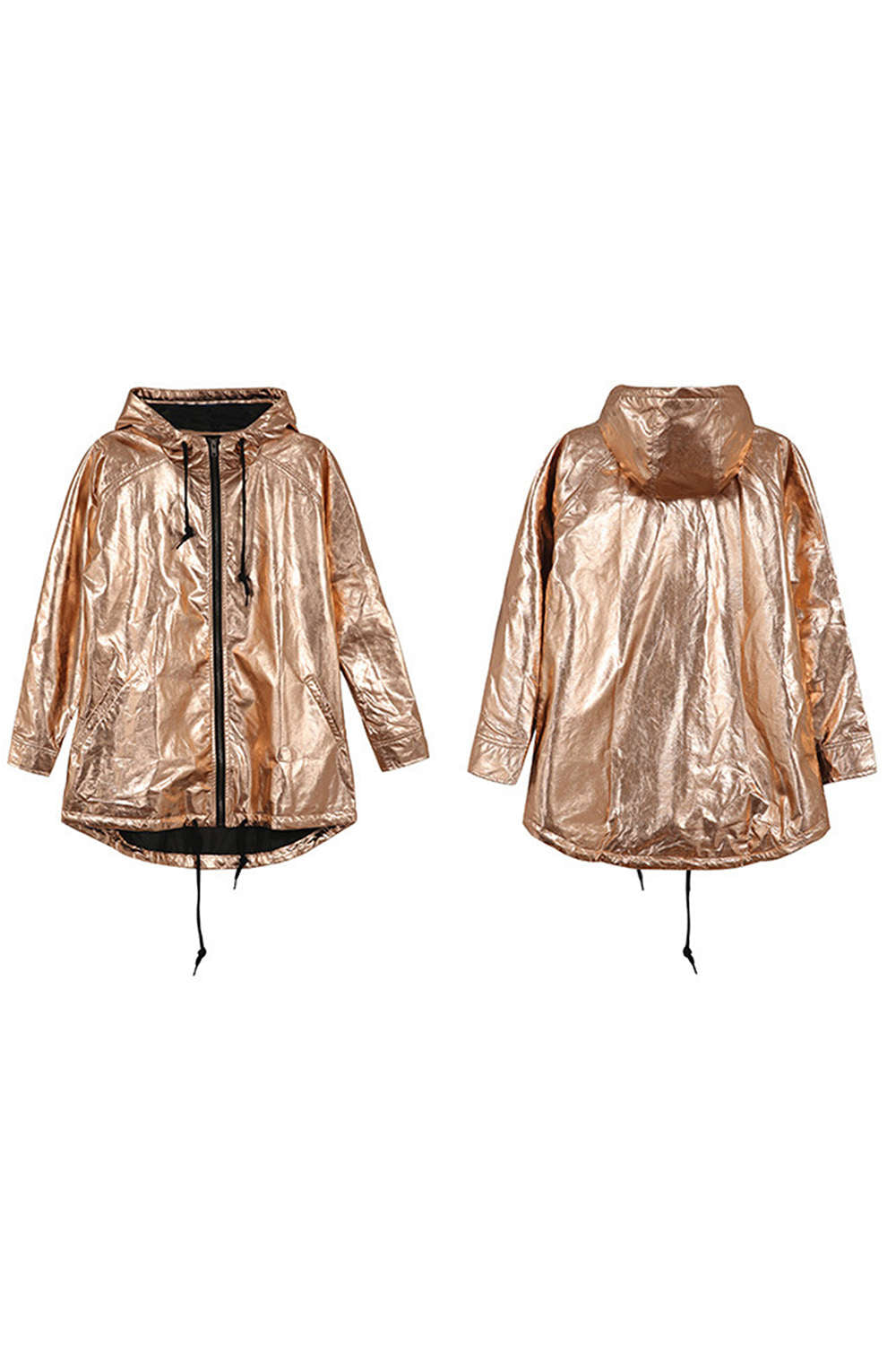 Iyasson Shining Metallic Girl's Jacket Hoodie 
