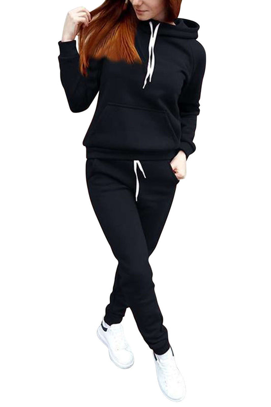 Iyasson Basic Hooded Sweater and Jogger Set