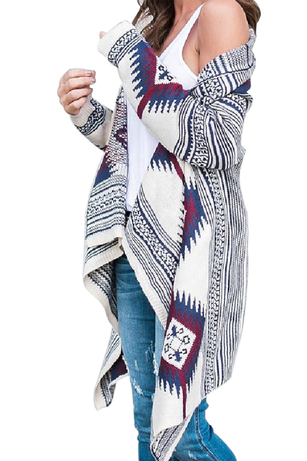 Iyasson Geometric Pattern Cardigan