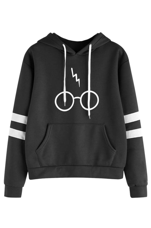 Iyasson Eye Glasses Print Basic Hoodie