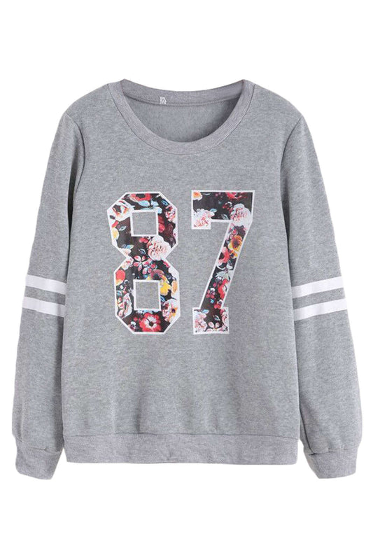 Iyasson Front Print Long Sleeve Sweater