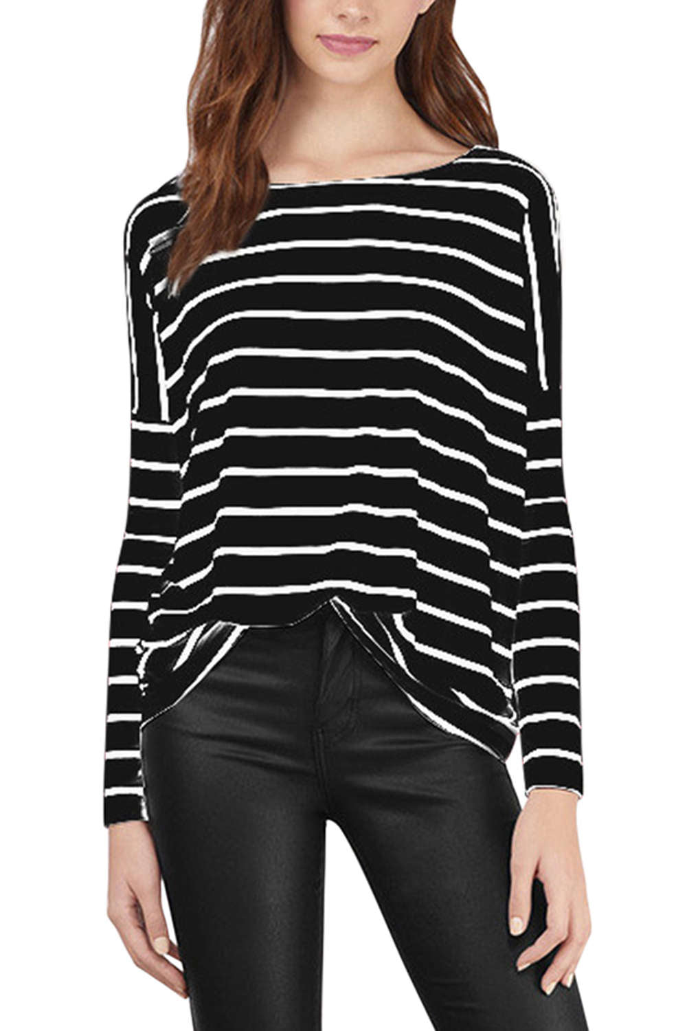 Iyasson Striped Dropped Shoulders T-shirt 