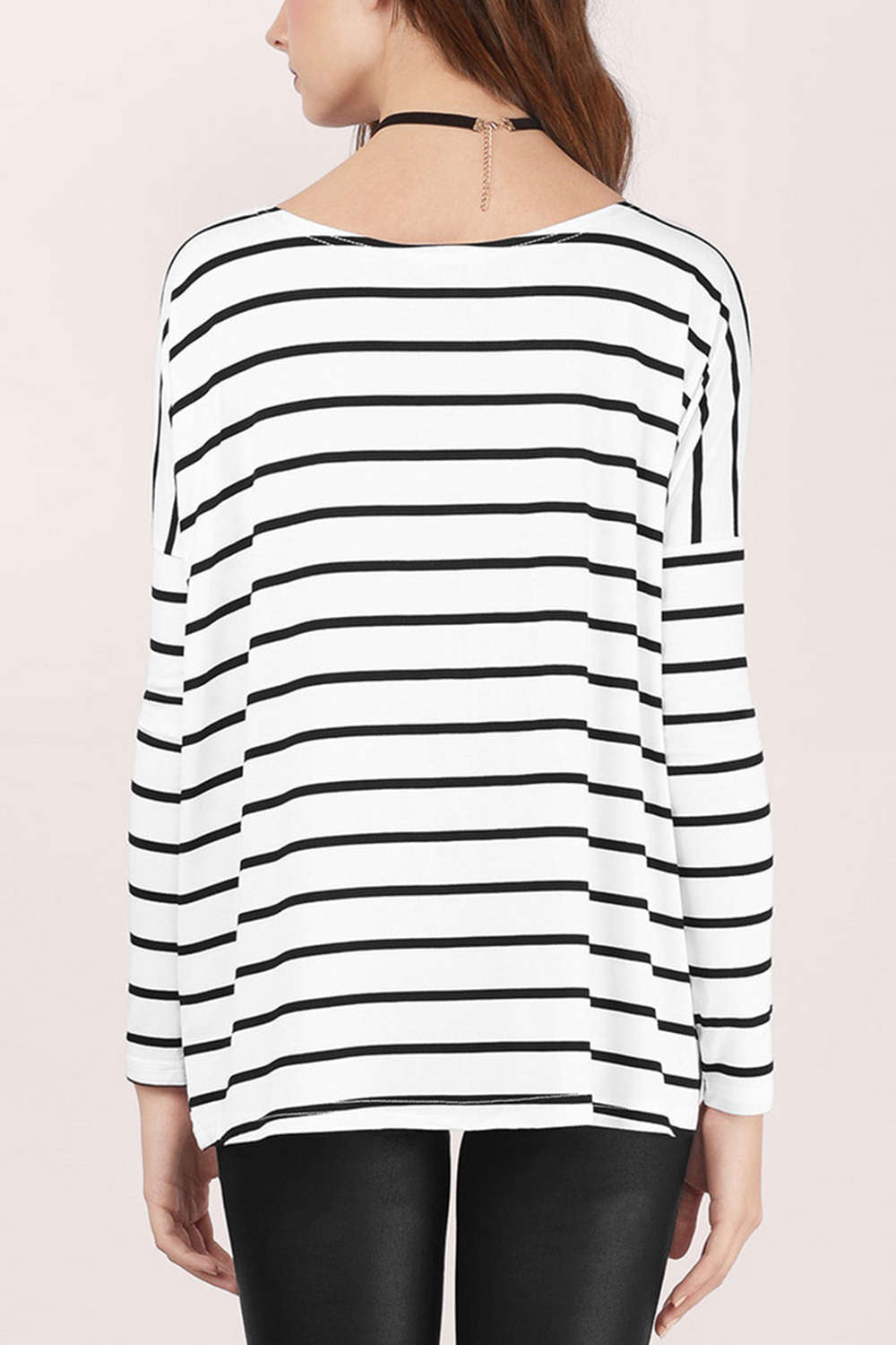 Iyasson Striped Dropped Shoulders T-shirt 