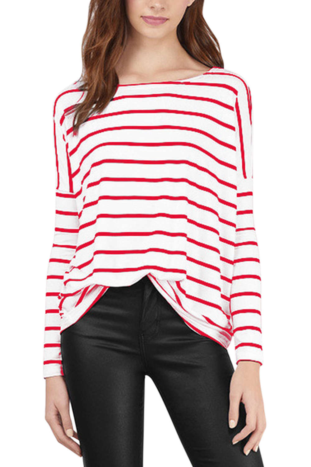 Iyasson Striped Dropped Shoulders T-shirt 