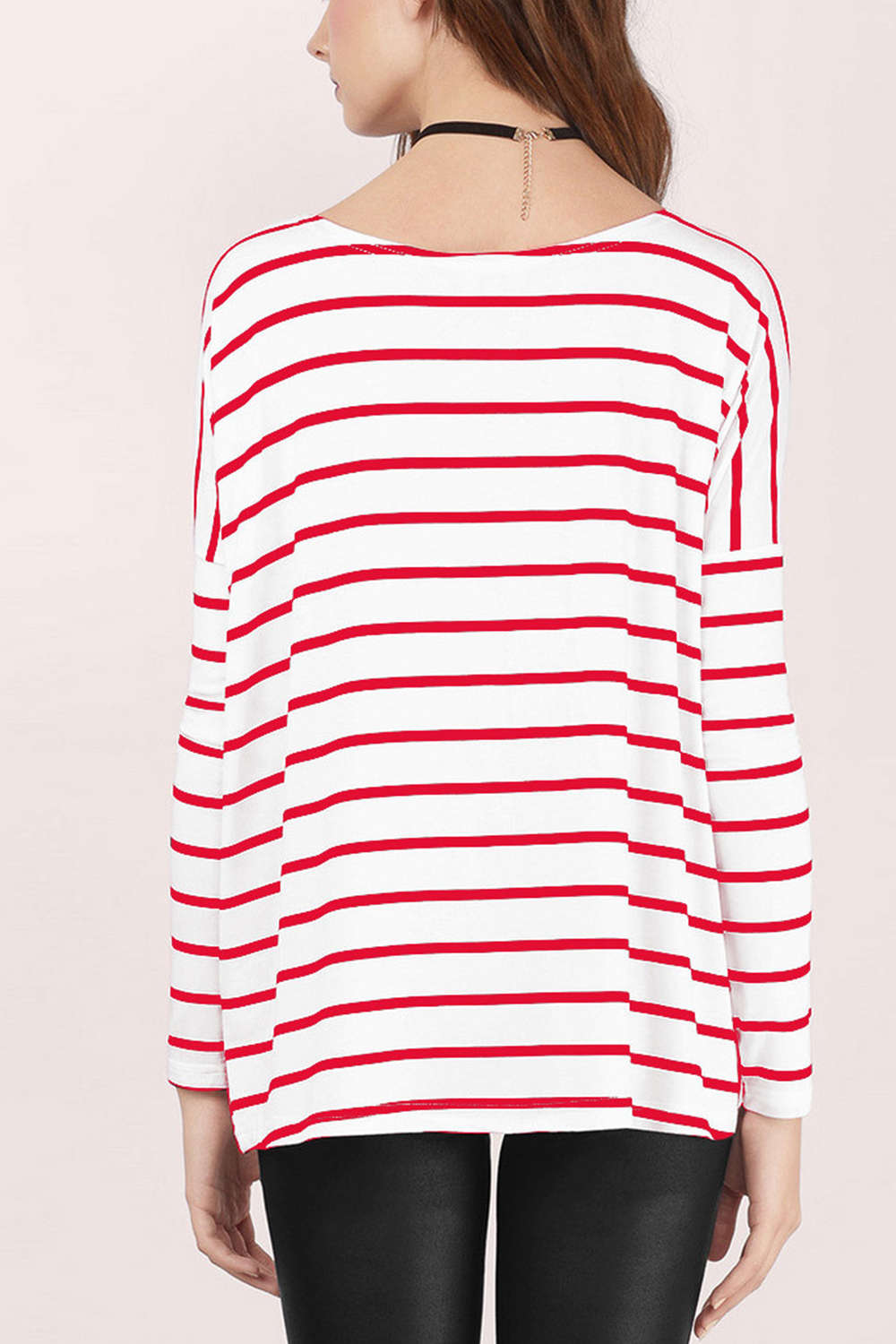 Iyasson Striped Dropped Shoulders T-shirt 