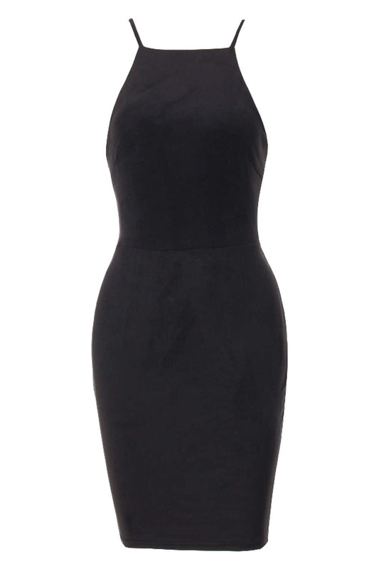Iyasson Micro Suede Body-Con Dress