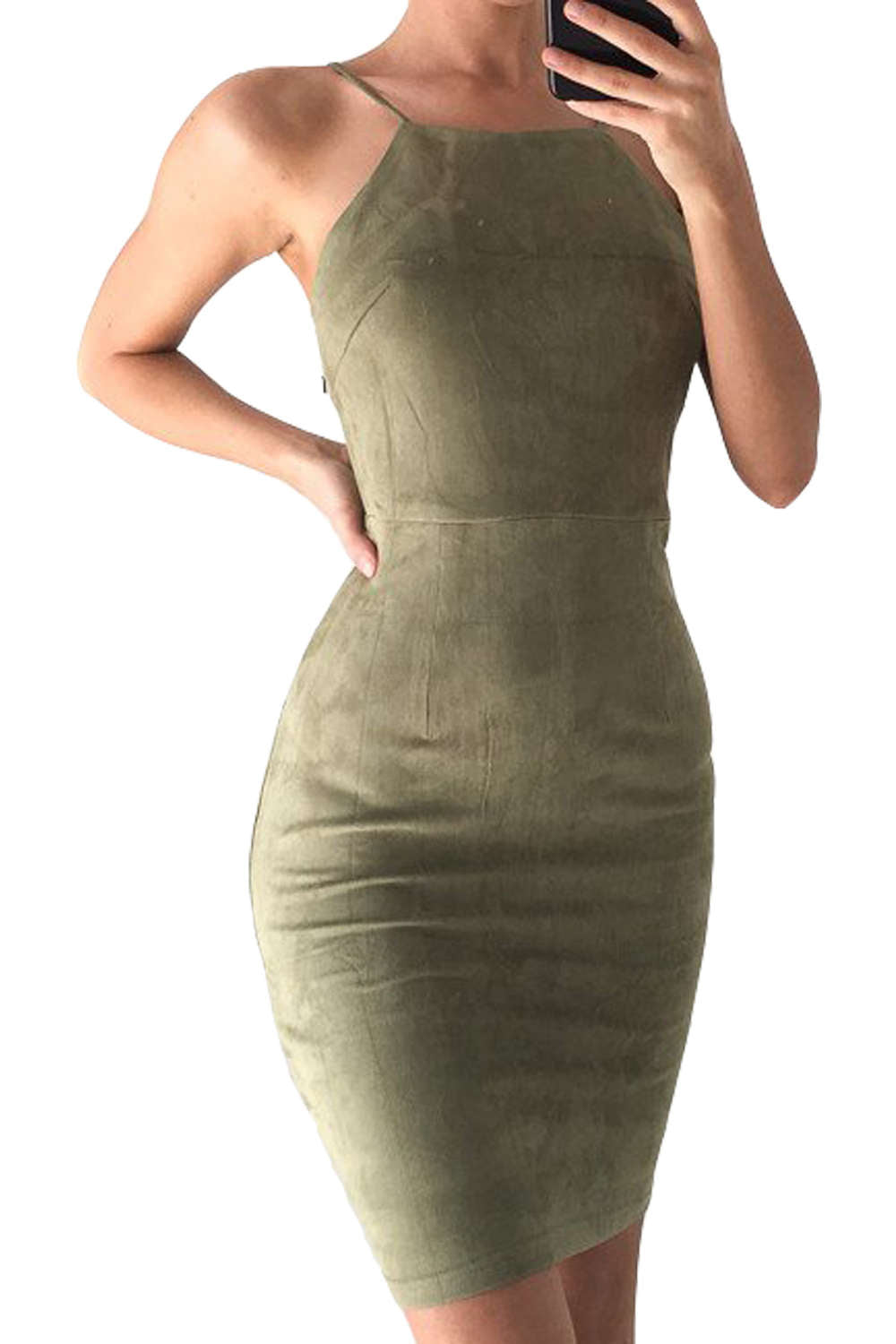 Iyasson Micro Suede Body-Con Dress 