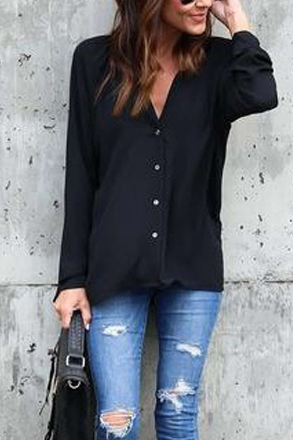 Iyasson Solid Relaxed Fit Blouse