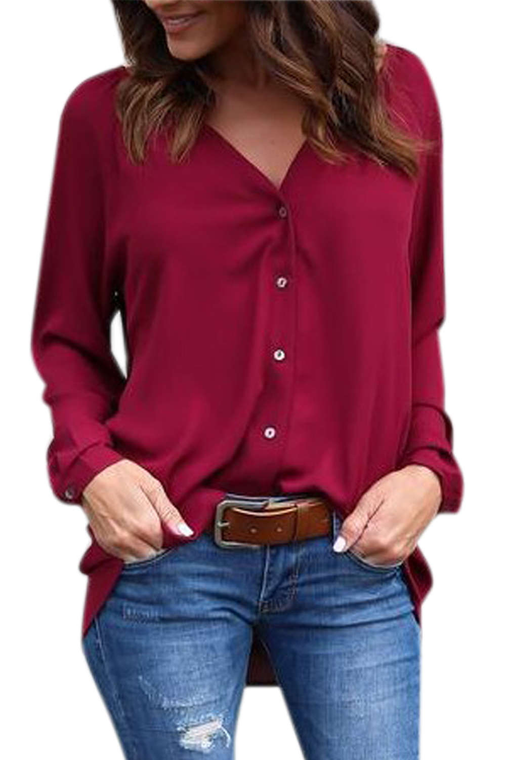 Iyasson Solid Relaxed Fit Blouse