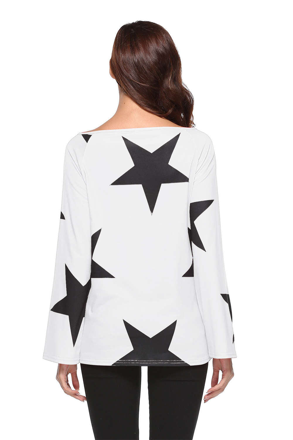 Iyasson Star Print One shoulder Top