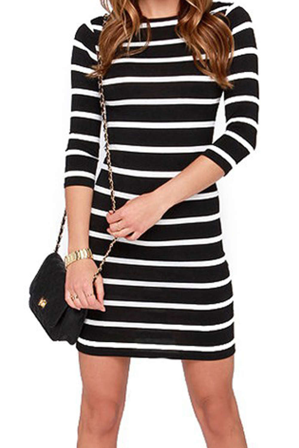 Iyasson Women's Striped Bodycon Dress