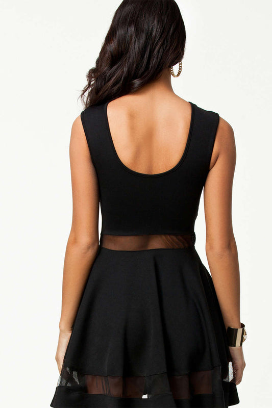 Iyasson Sex See Through Sleeveless Mini Dress