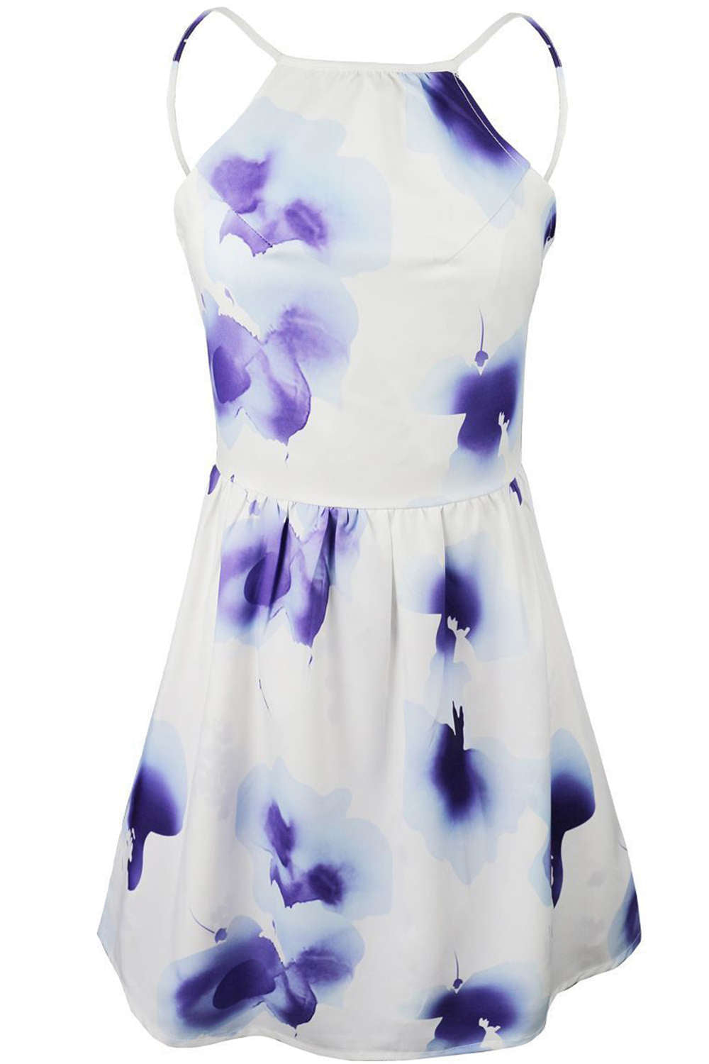 Iyasson Women Sexy Floral Sleeveless A-Line Mini Dress