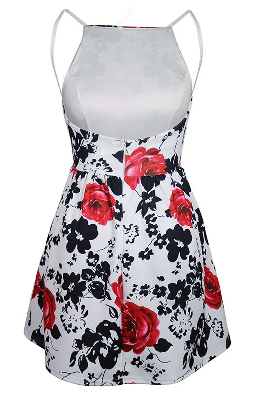 Iyasson Women Sexy Floral Sleeveless A-Line Mini Dress