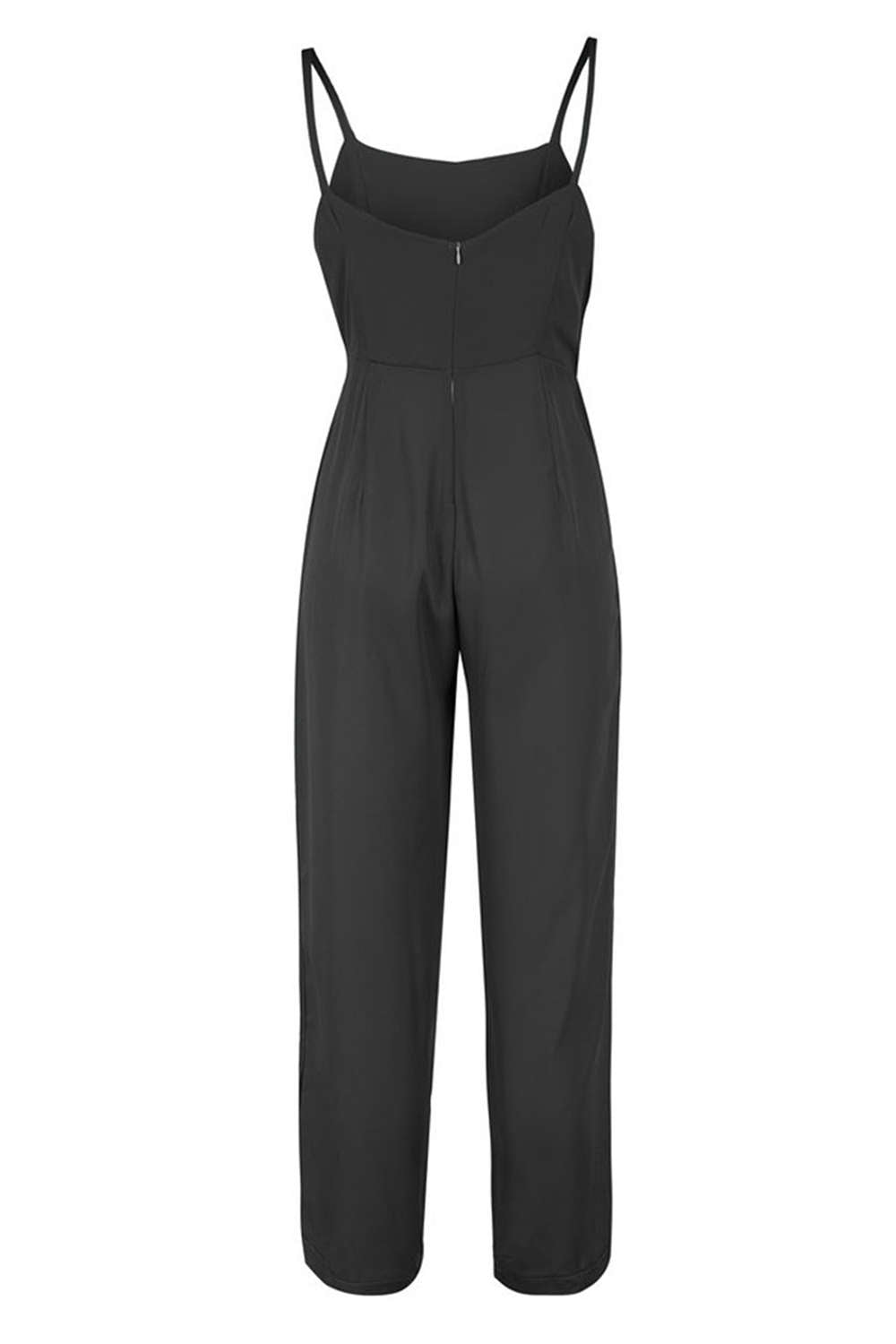 Iyasson Solid Sleeveless Backless Wide Leg Sexy Jumpsuits