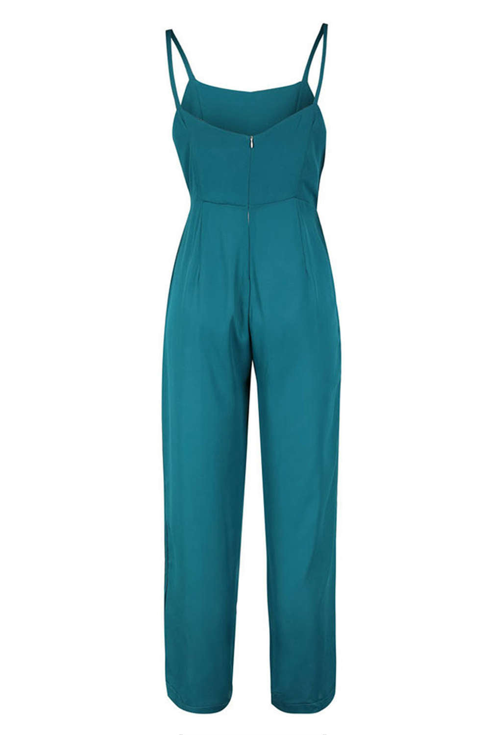 Iyasson Solid Sleeveless Backless Wide Leg Sexy Jumpsuits